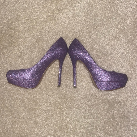 Bakers Shoes Baker Glitter Heels Bakers Shoes Purple Glitter Heels